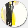 thumbnail image 1 of Designart 'Glam Black and Yellow II' Glam Metal Circle Wall Art, 1 of 3