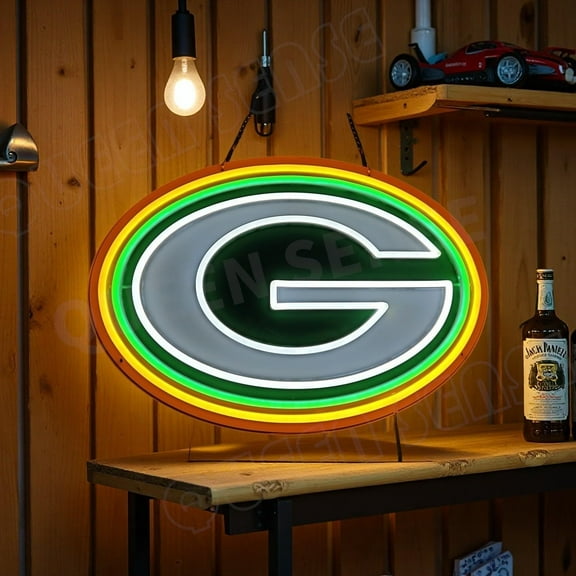 Queen Sense 16"x11" For Green Bays Sports League Packers LED Neon Sign for Wall Decor Dimmable USB Powered LED Light W116GBPLVVD-5VLED