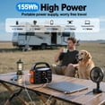 thumbnail image 2 of SBAOH Portable Power Station, 155Wh 42000mAh Outdoor Generator Solar with 110V/150W AC Outlet,Power Box Camping, 2 of 8