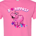 thumbnail image 4 of Inktastic I Love Hippos with Pink Hippo and Flowers T-Shirt, 4 of 5