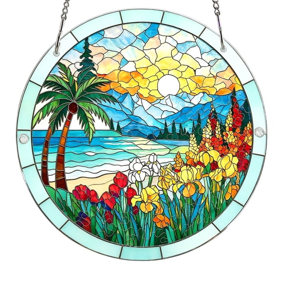 Clearance!Acrylic Puzzles Suncatcher Window Hanging, 83 Pieces Sun Catcher Stained Glass Acrylic Puzzle Decoration for Women Men Mom Birthday Gift Home Decor
