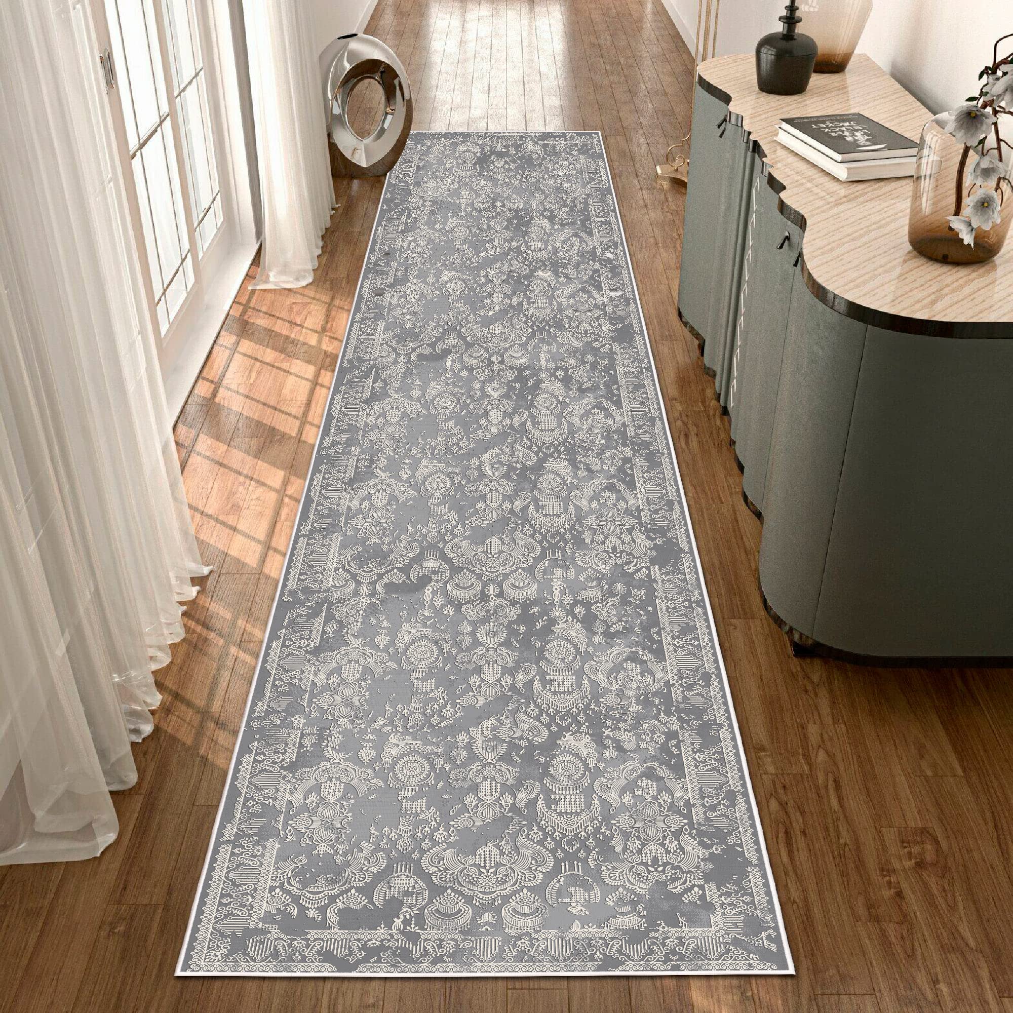 Washable Runner Rug 3'3"x11'5", Non Slip, Stain Resistant