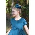 thumbnail image 6 of Millie Loves Lily Girls' Teal Rib Velour Short Sleeve Dress With Bow Waistband,Big Girls, Size 10, 6 of 6