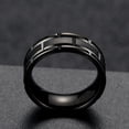 thumbnail image 3 of Flydeer Men Wedding Band Titanium Steel 8mm Black Men Rings Promise Rings for Men Size 8, 3 of 6