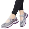 thumbnail image 2 of Women's Breathable Mesh Walking Shoes Adjustable Hook and Loop Strap Non Slip Lightweight Casual Comfort Sneakers 41, 2 of 6
