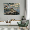 thumbnail image 2 of COMIO  Wall Tapestry Coastal Cape Awaresome Elizabeth Sky Lighthouse Rocks Sunset Parks Outdoor Trendy Design Headlight Tapestry Wall Hanging Bedding Tapestry for Bedroom, 2 of 7