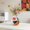 thumbnail image 5 of Modern Abstract Art Vase Handcrafted Decorative Ornament With Rhythmic Color Block Design For Living Room Entrance Office Hotel Shopping Mall, Perfect For Fresh Flowers And, 5 of 7
