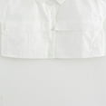 thumbnail image 3 of Cropped Shirts Women Button down Cap Sleeve Collar Tops with Flap Pocket V Neck Fashion Casual Crop Top, White, L, 3 of 5