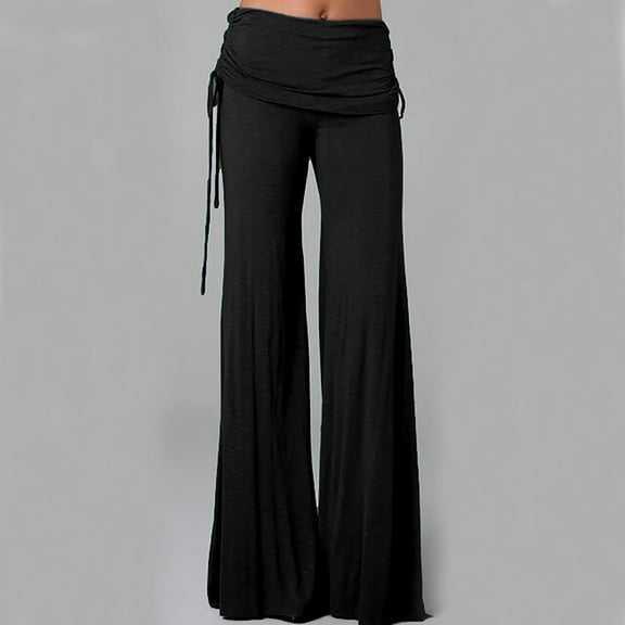 Tbopshirt Pants for Women,Women's Plus Size Women's Loose High Waist Wide Leg Pants Workout Out Leggings Casual Trousers Yoga Gym Flare Pants Loose Causal Pants