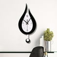 thumbnail image 3 of Pendulum Wall Clock, Glass Decorative Wall Clock, Battery Operated Schoolhouse Black, 3 of 8