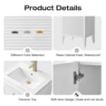 thumbnail image 3 of Vanity Art 24" Double Door Bathroom Vanity with Sink, Freestanding Storage Cabinet with Ceramic Top, and Removable Shelve, 3 of 8