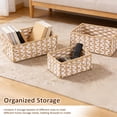 thumbnail image 5 of Austok Set of 3 Paper Rope Storage Basket Woven Storage Basket for Organizing Table Shelf Drawer Dresser Cosmetics Makeup Toy Books Towels, 5 of 9