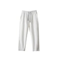thumbnail image 2 of SBYOJLPB Men's Solid Color Capris Pants Elastic Waist Drawstring Pocket Casual Drying Sportswear Cropped Trousers, 2 of 9