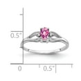 thumbnail image 2 of Solid 14k White Gold 5x3mm Oval Pink Sapphire Diamond Engagement Ring Size 8.5 (.02 cttw.), 2 of 3