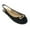 Black, variant on Women's Bow With Gold Buckle Ballerina Flats