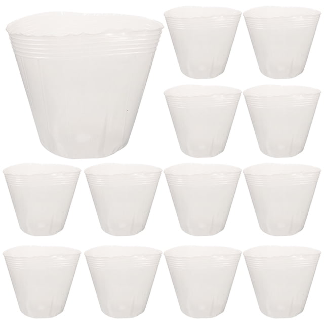 MOVTOTOP Transparent Plastic Planter Liner for Storage Garden Decoration with 10 Pcs 3.5 Inch