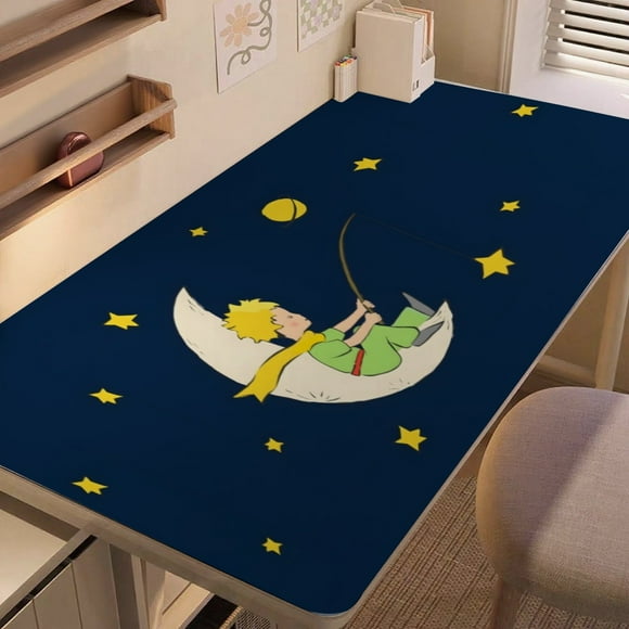 El Principito alfombrilla de escritorio/mesa extra-grande con base antideslizante de cuero y diseño temático; versátil para escritorios de ordenador, mesas de comedor, etc.60*110cm