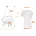 thumbnail image 4 of KFFKFF Cotton Rope Hammock Chair with Cushion, Supports Up to 330 Lbs, Includes Mounting Kit, Ideal for Indoor and Outdoor Use, Patio, Garden, Bedroom, Beige, 4 of 9