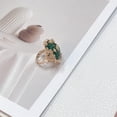 thumbnail image 6 of Vintage Oval Round Stone Statement Ring for Women Gold Plated Elegant Colorful Birthstone Flower Beaded Adjustable Open Wrap Finger Rings Comfort Fit Antique Art Deco Jewelry, 6 of 12