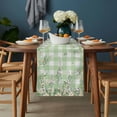thumbnail image 2 of Watercolor Floral Table Runner - 72 Inch Long, Kitchen Dining Table Runner Dresser Scarves, Spring Flowers Leaves Botanical Green Plaid Farmhouse Decor for Coffee Tables Wedding Party Banquet, 2 of 8