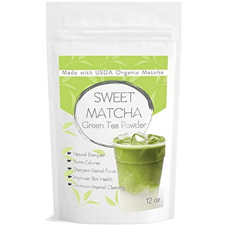 Japanese Sweet Matcha (12oz) Green Tea Powder Mix- Made with 100% Organic Matcha- Perfect for Making Green Tea Latte or Frappe; Vegan, (Best Matcha Powder For Latte)