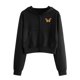 thumbnail image 2 of ICHUANYI Clearance Women Embroidery Long Sleeve Zipper Pocket Shirt Hooded Sweatshirt(Black, M) ICHUANYI WER2023081112548, 2 of 8