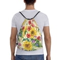 thumbnail image 2 of Kdxio Sunflower Cornflower Poppy Print Drawstring Backpack Bag,Waterproof Draw String Back Sack, Gym Drawstring Bags Swim Bag For Unisex, 2 of 9