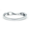 thumbnail image 3 of Simulated Cubic Zirconia Size-5 Half Eternity Criss Cross Band Wedding Ring 925 Sterling Silver, 3 of 7