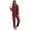 Red, variant on Women Silk Pajamas Set Long Sleeve Ladies Satin PJ Sets Button-Down Pajama Sleepwear Loungewear
