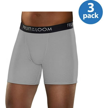 Fruit of the Loom Men's Breathable Cotton Micro-Mesh Assorted Boxer Briefs, 3 Pack