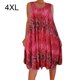 thumbnail image 1 of Vestido Camiseta sin mangas con estampado de chaleco Vestido corto Sin mangas Mujer Ropa de verano, Rojo vino, 4XL Vogacara AP002136-15, 1 of 5