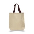 thumbnail image 1 of Promotional Priced Canvas Tote Bag W/Color Handles Art Craft Blank Tote (Set of 6), 1 of 1
