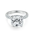 thumbnail image 2 of 5ct 18K Gold Cushion Cut Moissanite Engagement Rings for Women D Color VVS1 Moissanite Rings Jewelry S925 Sterling Silver Women Diamond Rings with Certificate, 2 of 9