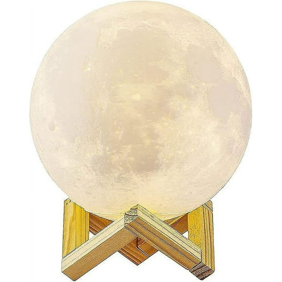 3d Moon Lamp, Led Night Light Touch Luna Lamp 3 Colors, 15cm/5.9inch Diameter, Usb Rechargeable Moon Night Light For Bedroom Living Room Cafe Birthday