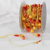 The Ribbon People Orange and Yellow Colorado Garland Beads Ribbon 0.25" x 27 Yards