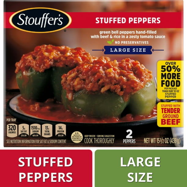 Stouffer's Stuffed Peppers Large Size Meal, 15.5 oz (Frozen)
