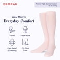 thumbnail image 2 of Calcetines de compresión Comrad de nailon hasta la rodilla, 15-20 mmHg, Rose S, 2 of 7