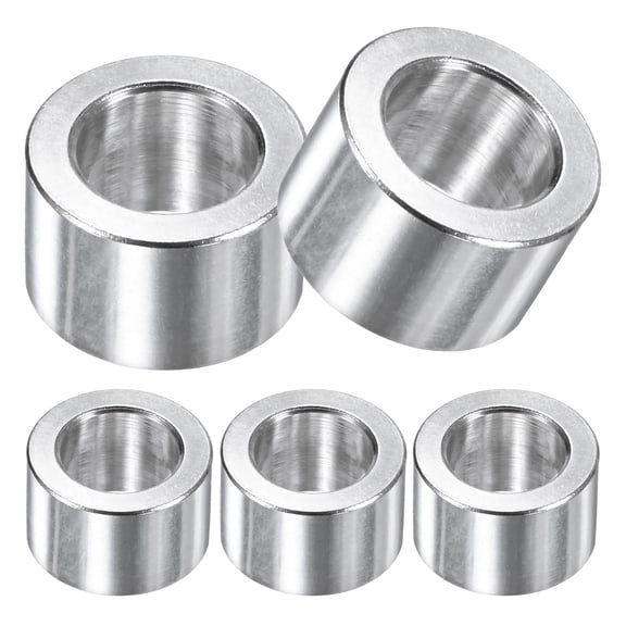 Uxcell 5-Pack M10 Aluminum Spacers 10.2mm/ ID x 16mm/ OD x 10mm/ L Round  Metal Spacer for Screws Bolts
