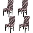 thumbnail image 1 of Juego de 6 fundas elásticas para sillas de comedor ZHAOCHENG Jacquard decorativas protectoras, 1 of 5