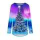 thumbnail image 4 of Pntutb Navidad Mujer Moda Casual Manga larga Cuello redondo tops Blusa suelta Camisas estampadas Pntutb Pntutb-6183, 4 of 5