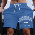 thumbnail image 2 of Pantalones cortos casuales con estampado de letras estilo urbano para hombre, ligeramente elásticos, de poliéster, 2 of 4