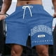 thumbnail image 2 of Pantalones cortos casuales con estampado de letras estilo urbano para hombre, ligeramente elásticos, de poliéster, 2 of 4