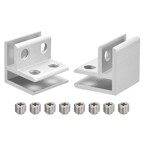 90 Degree Glass Clamp, 2 Pack for 4-8mm Aluminum Alloy Double Side Glass Holder