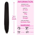 thumbnail image 4 of SHCKE Claw/Jaw Clip Ponytail Extension 21Inch Long Straight Pony Tail Extensions Synthetic Ponytail Hair Piece for Women Girl Natural Black, 4 of 5