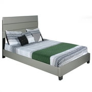 Better Home Products Napoli Faux Leather Upholstered Platform Bed Twin Gray
