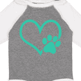 thumbnail image 4 of Inktastic Teal Heart With Paw Print Boys or Girls Long Sleeve Baby Bodysuit, 4 of 5