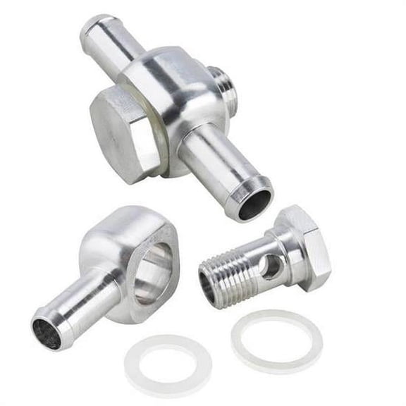 Single and Dual Banjo Style Fuel Fitting Kit, 3/8 Inch Hose, Pair