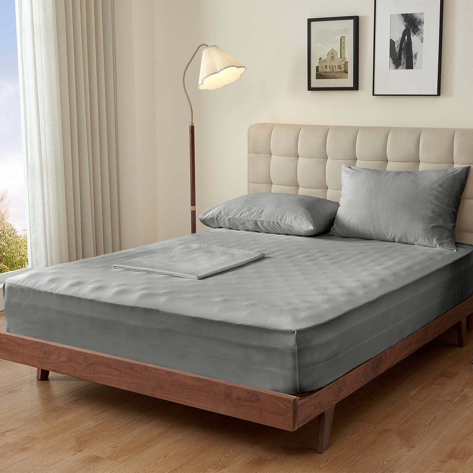 Tensoboo 100% Bamboo Cooling 16-Inch Deep Pocket Fitted Sheet Only, Twin – Soft and Breathable