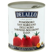 DeLallo DOP San Marzano Whole Tomatoes, Non-GMO, Gluten Free, Product of Italy, 28 oz Can