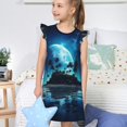 thumbnail image 4 of Fotbe Hawaiian Beach Pirate Moon Vestido de Dormir para Niñas de 3 a 10 Años, Mangas Cortas, Estilo Princesa, Pijama Camisón con Mangas Voladas-X-Large, 4 of 6